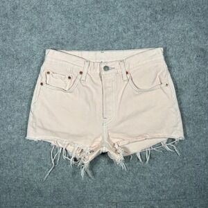 Levi's Denim Shorts Womens 27 Pink 501 Original Cut Off High Rise Summer Boho